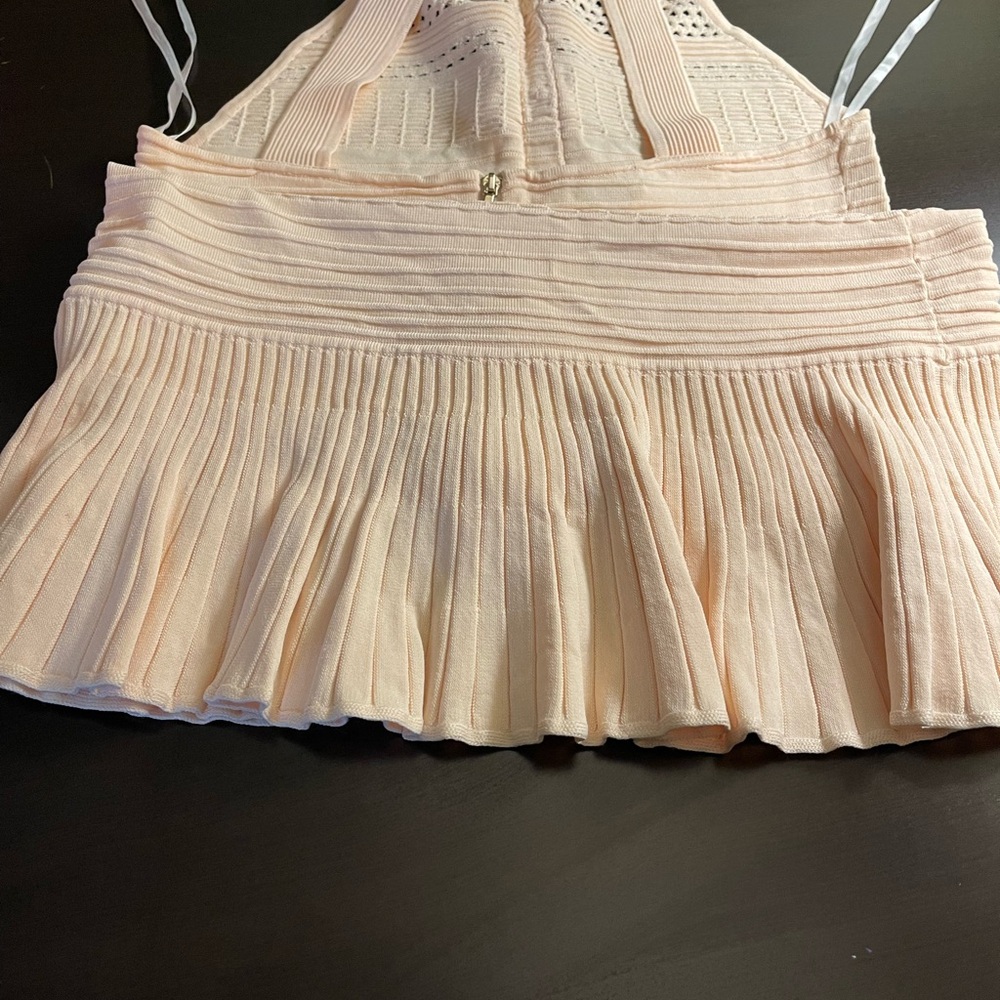 Elegant Pleated Super Soft Pink Knit Dress